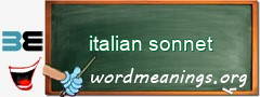 WordMeaning blackboard for italian sonnet
